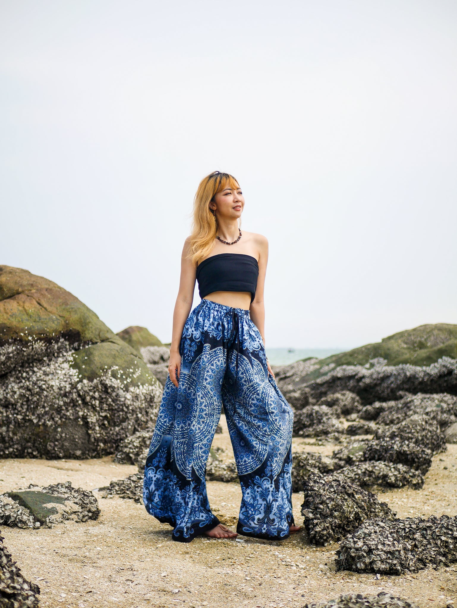 Sea Flow Wide Leg Palazzo Pants