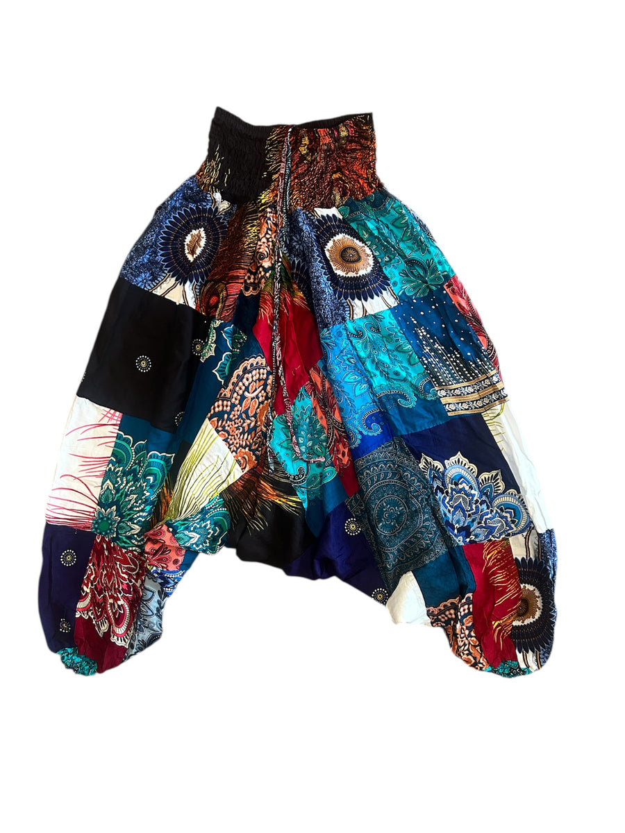 Festival Dream Patchwork Low Cut Harem Pants