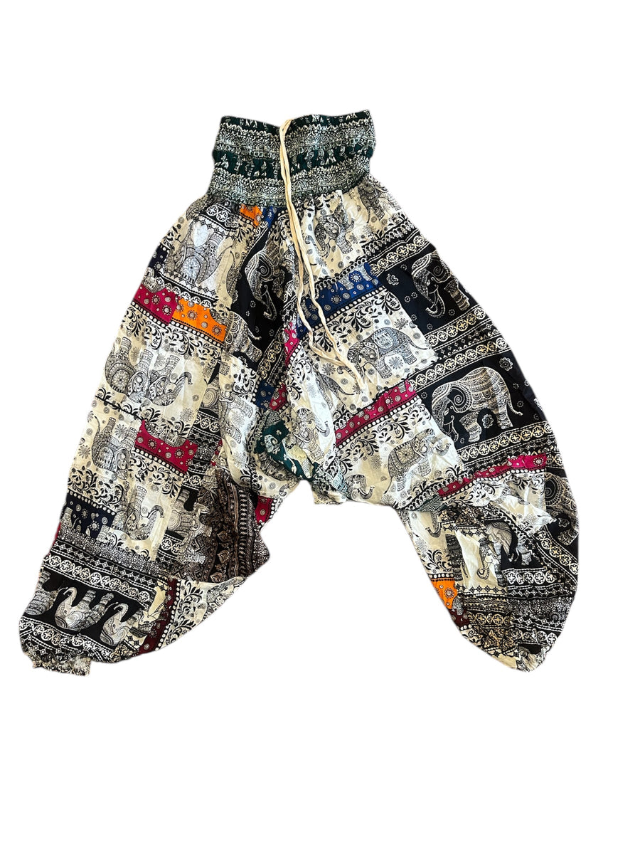 Boho Tusk Patchwork Low Cut Harem Pants