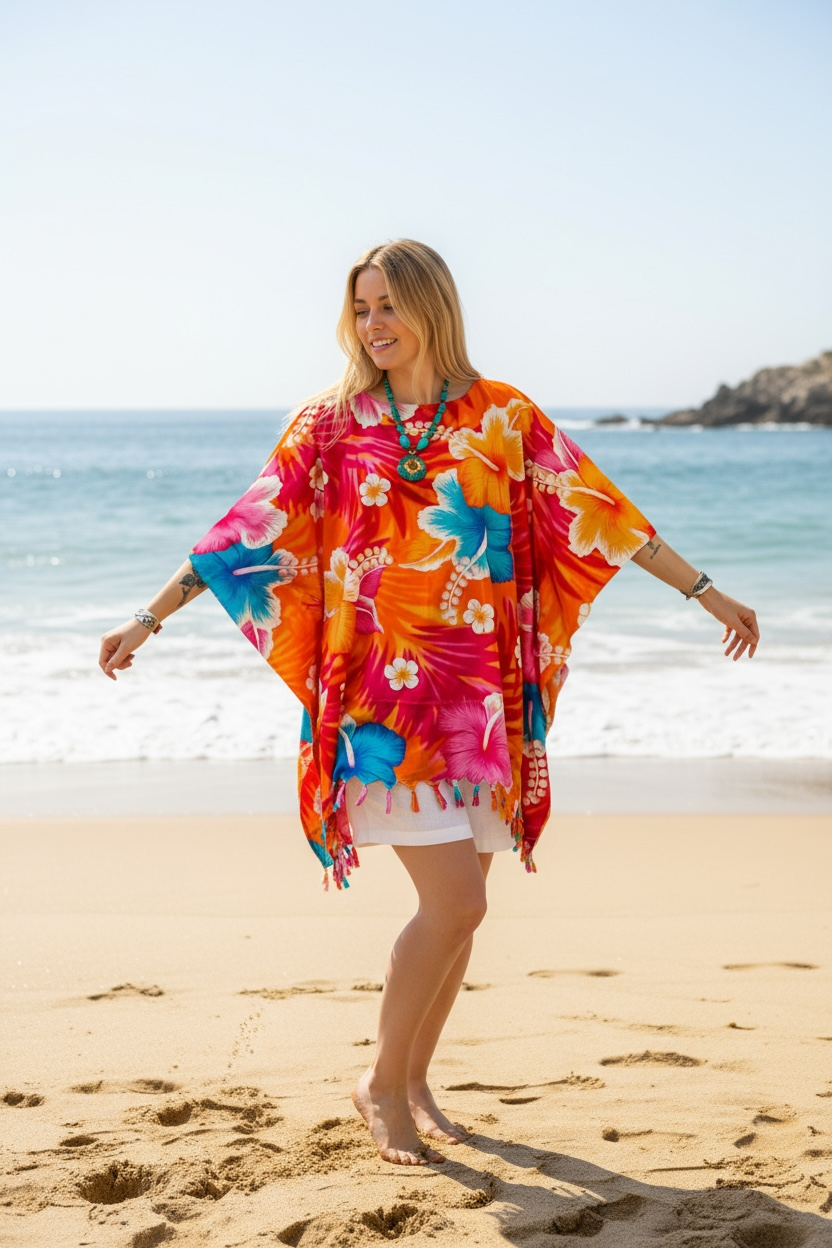 Lagoon Hibiscus Kaftan