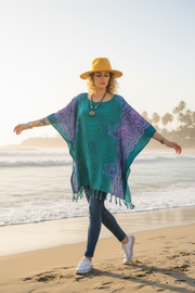 Turquoise Purple Mandala Kaftan Blouse