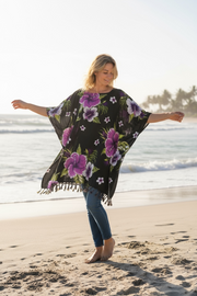 Purple Hibiscus Kaftan Blouse