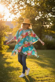 Hibiscus Island Tunic Kaftan Blouse
