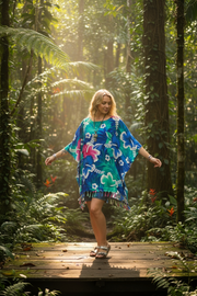 Pacific Hibiscus Kaftan Blouse