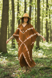 Sienna Hand Dyed Boho Kaftan Poncho Dress