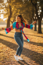 Maya Hand Dyed Wrap Top