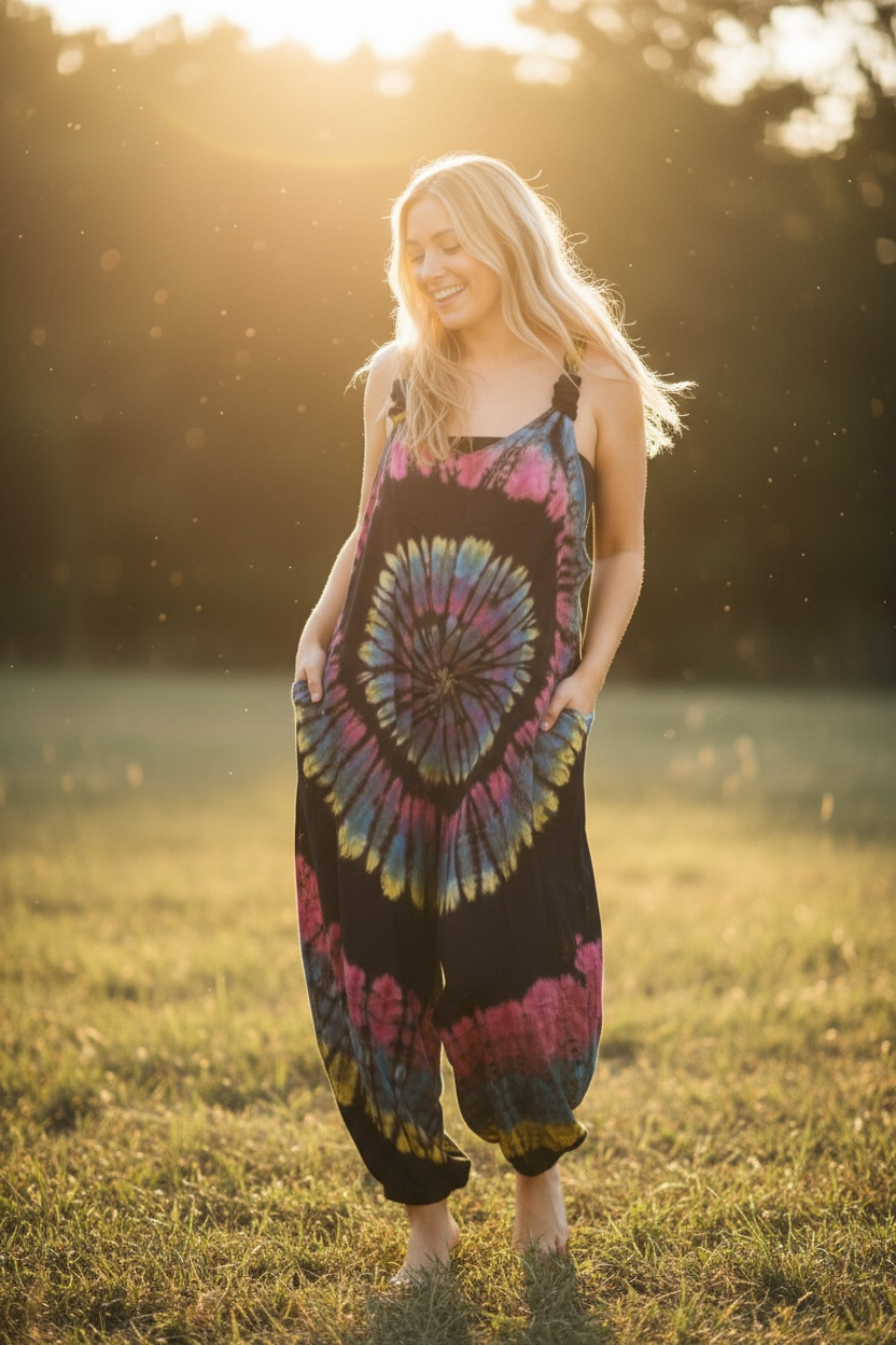 Bohemian Wanderer Dungarees Jumpsuit