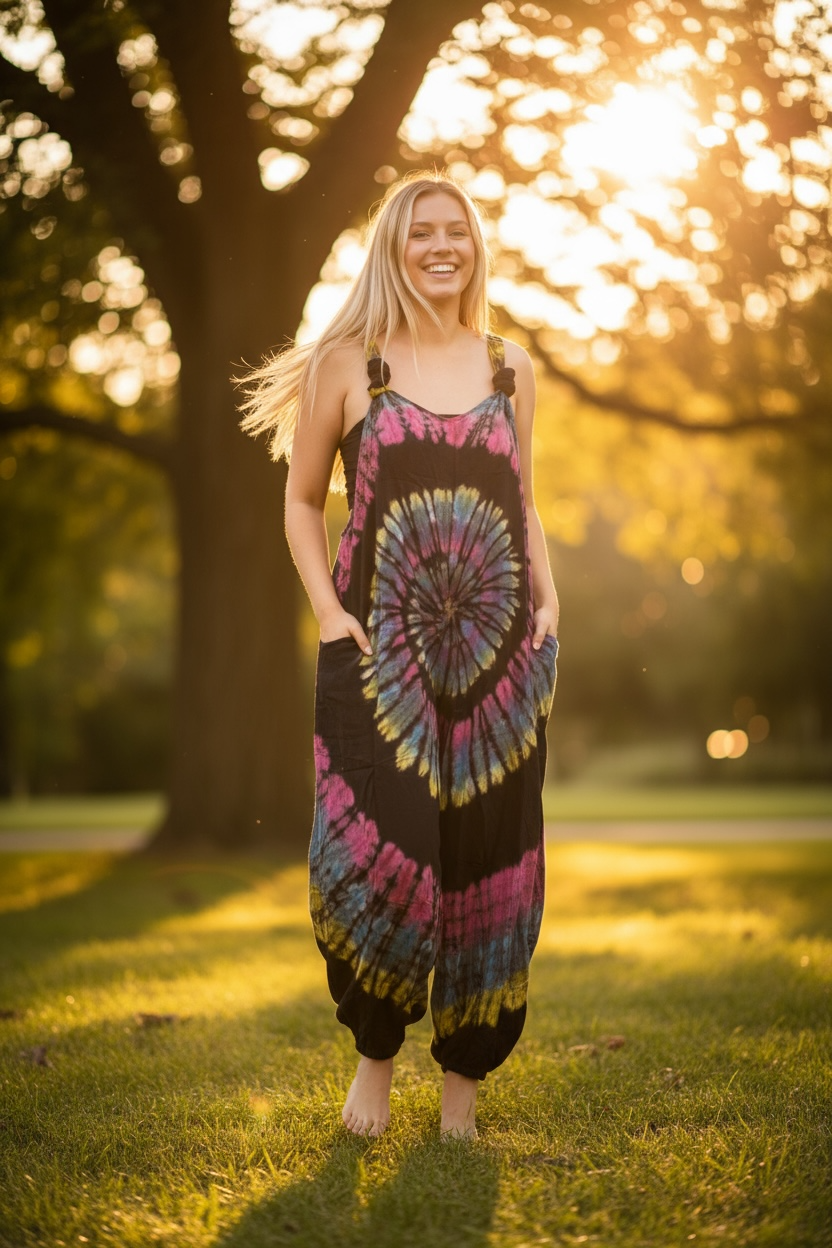 Bohemian Wanderer Dungarees Jumpsuit
