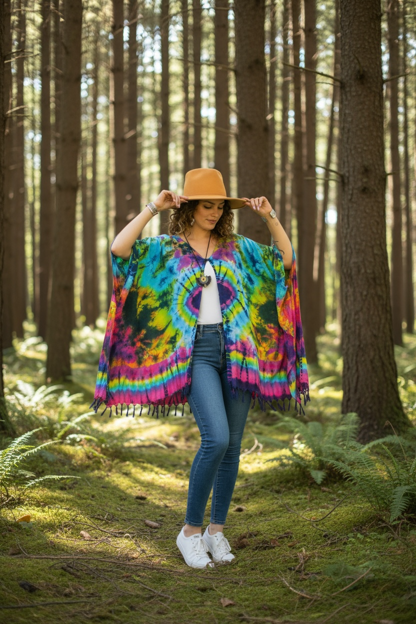 Boho Burst Tie Dye Kimono