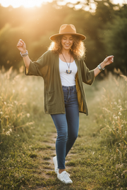Sage Double Gauze Kimono Cardigan