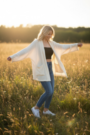 Natural Double Gauze Drift Cardigan