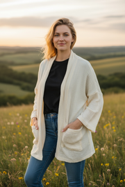Natural Double Gauze Drift Cardigan