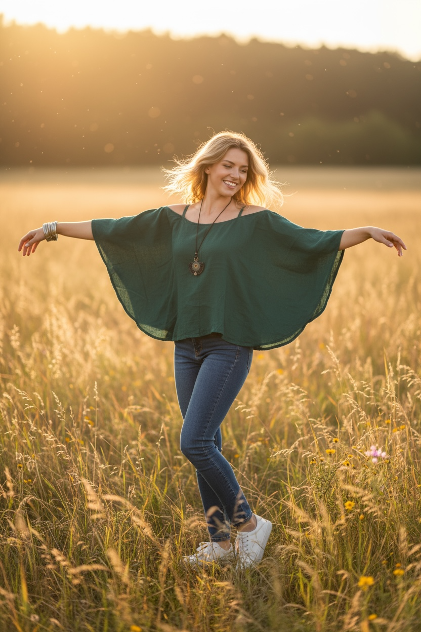 Deep Teal Gauze Kimono Top