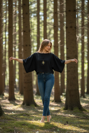Black Gauze Ease Kimono Top