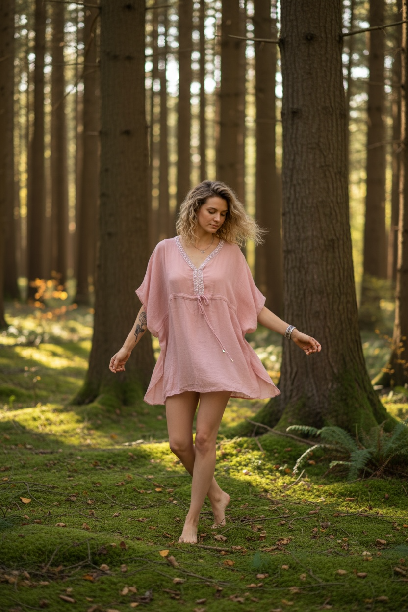 Rose Kaftan Beach Cover Up
