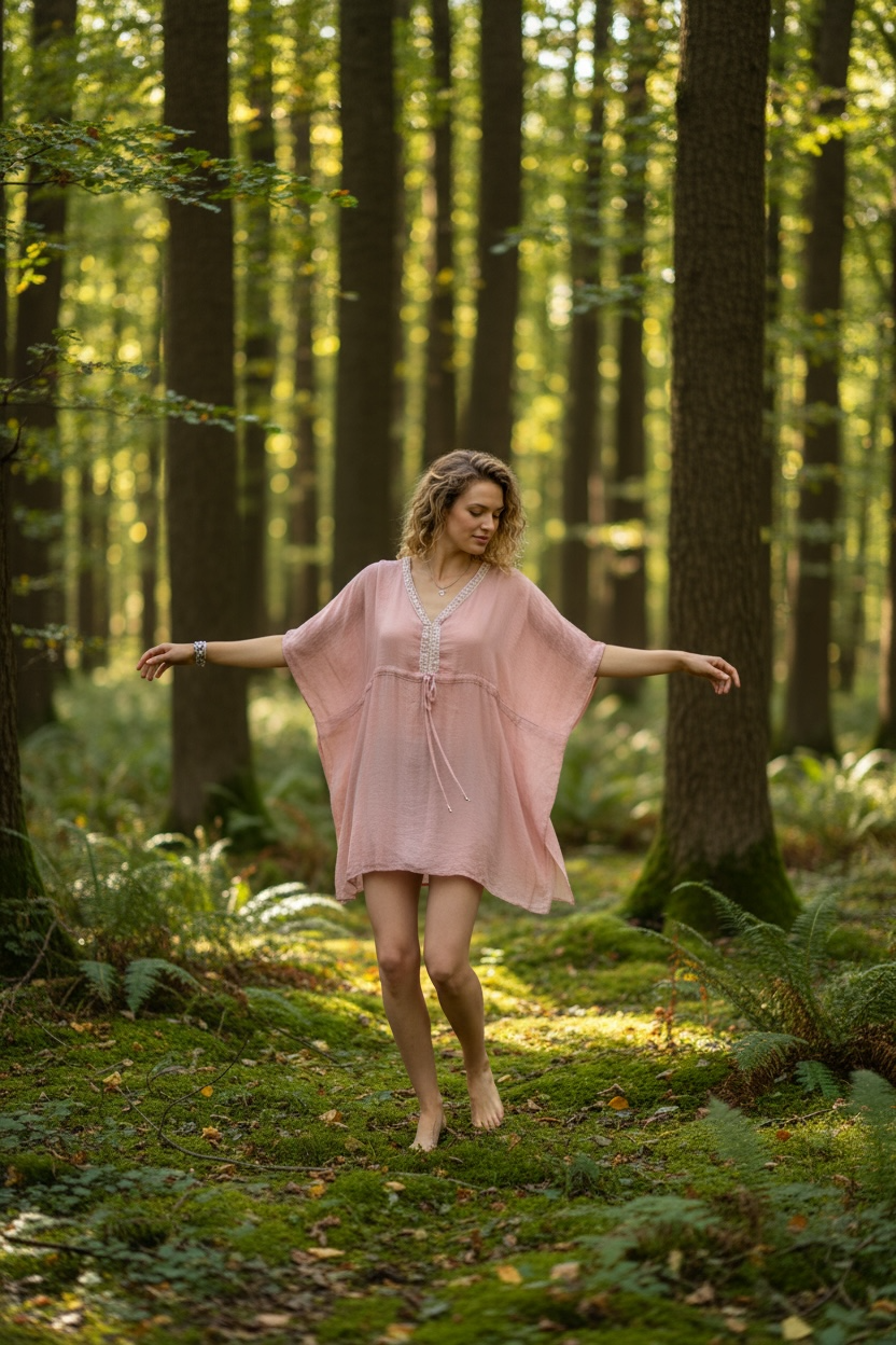 Rose Kaftan Beach Cover Up