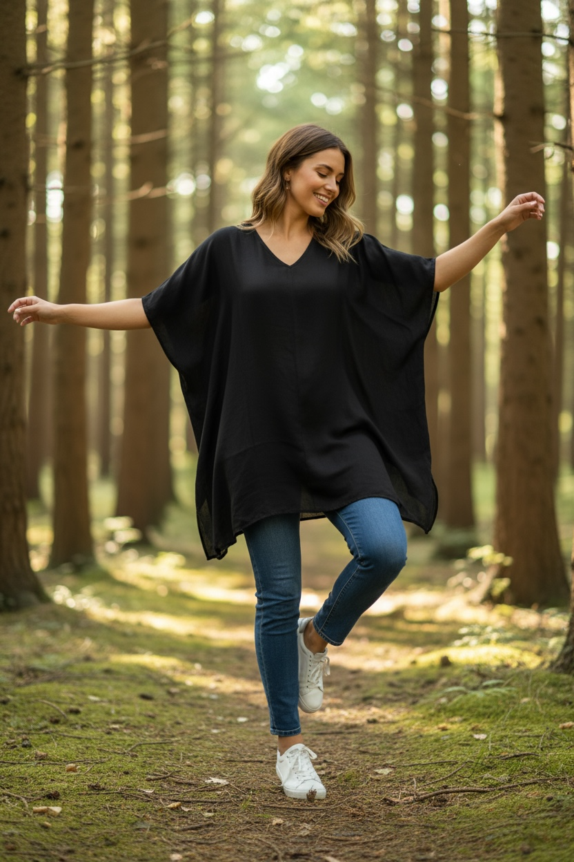 Black Boho Kaftan Tunic
