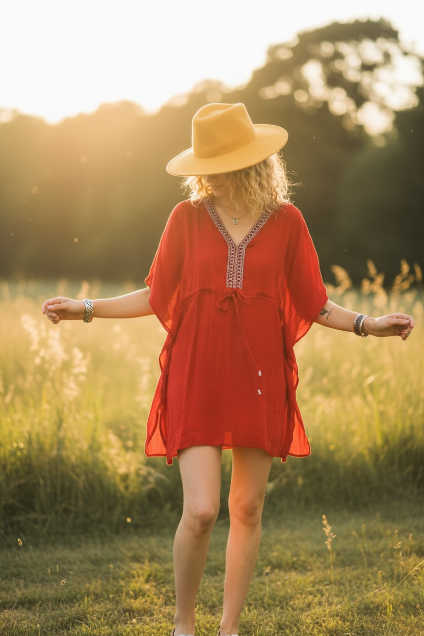 Ruby Kaftan Beach Cover Up