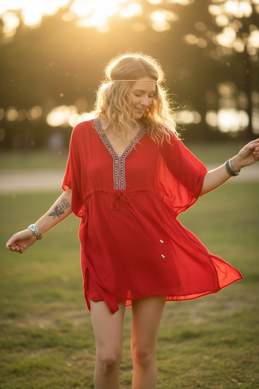 Ruby Kaftan Beach Cover Up