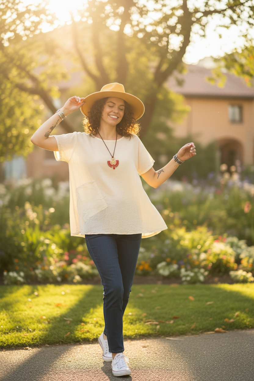 Ivory Gauze Breeze Top
