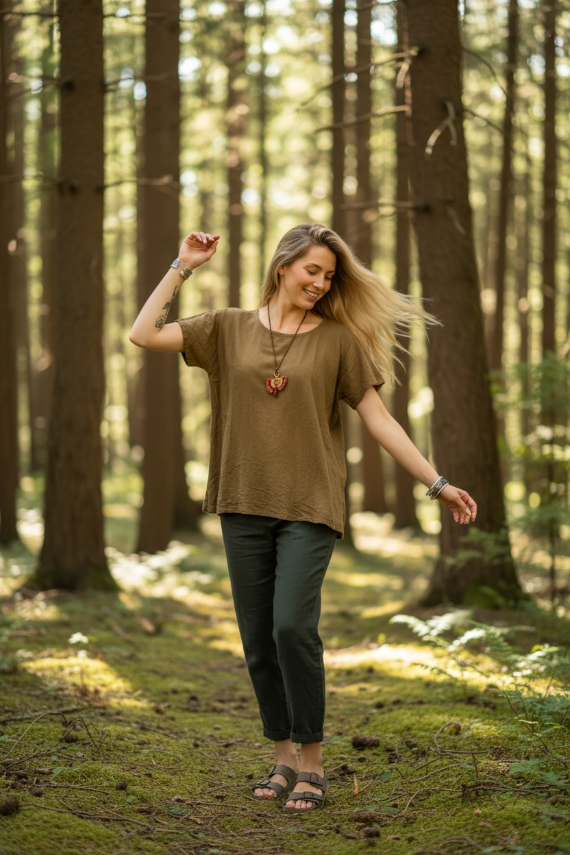 Sagewood Gauze Breeze Top