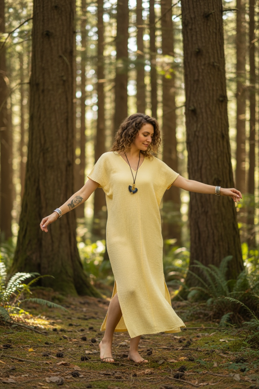 Golden Light Double Gauze Dress