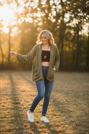 Sage Double Gauze Kimono Cardigan