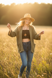 Sage Double Gauze Kimono Cardigan