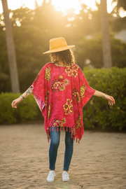 Fuchsia Honu Hawaii Kaftan Top