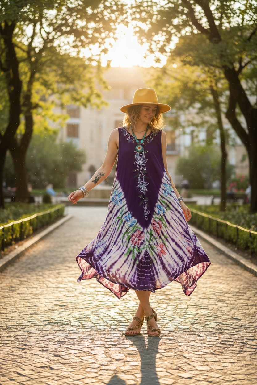 Violet Garden Hand Painted Dress