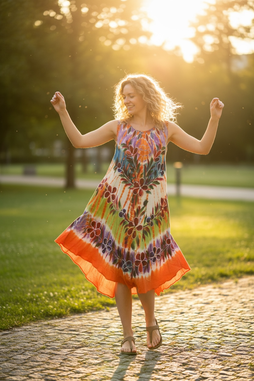 Marigold Bloom Hand Painted Dress