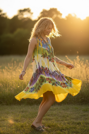 Golden Meadow Hand Painted Dress