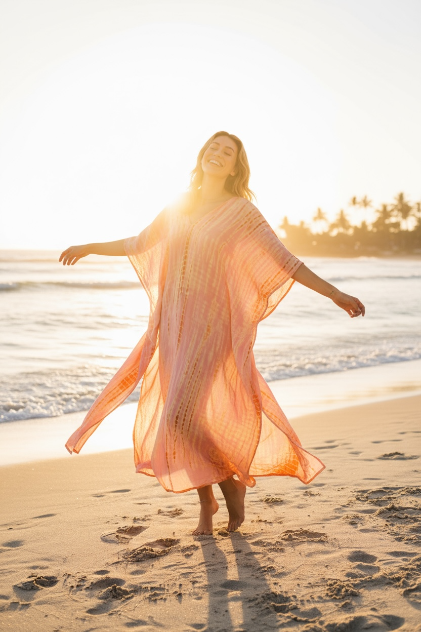 Sunset Glow Waves Kaftan
