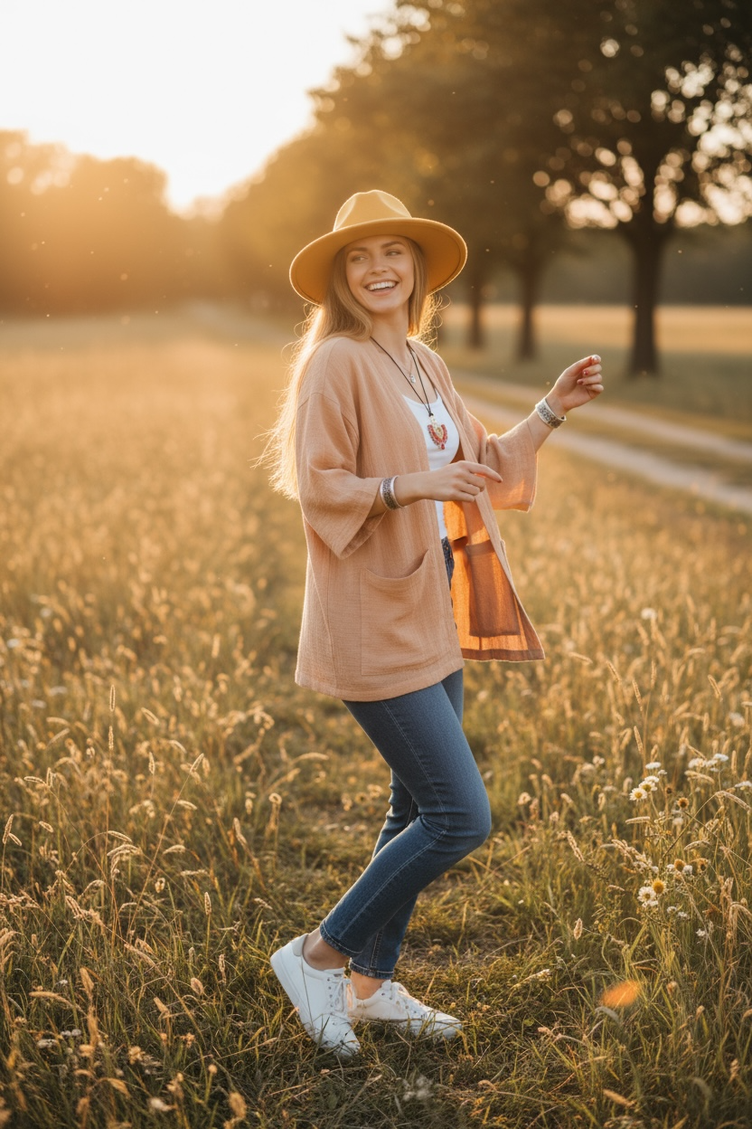 Desert Sand Double Gauze Kimono Cardigan