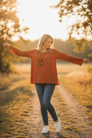 Terracotta Drift Gauze Top