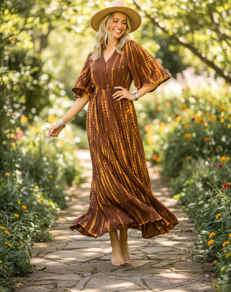 Earthy Ember Maxi Dress