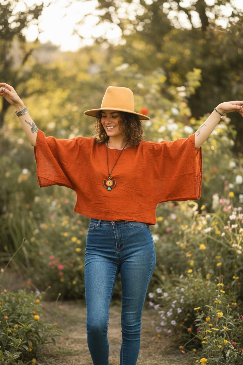 Terracotta Sun Top | Cotton Gauze