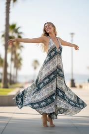 Seafoam Elephant Maxi Dress