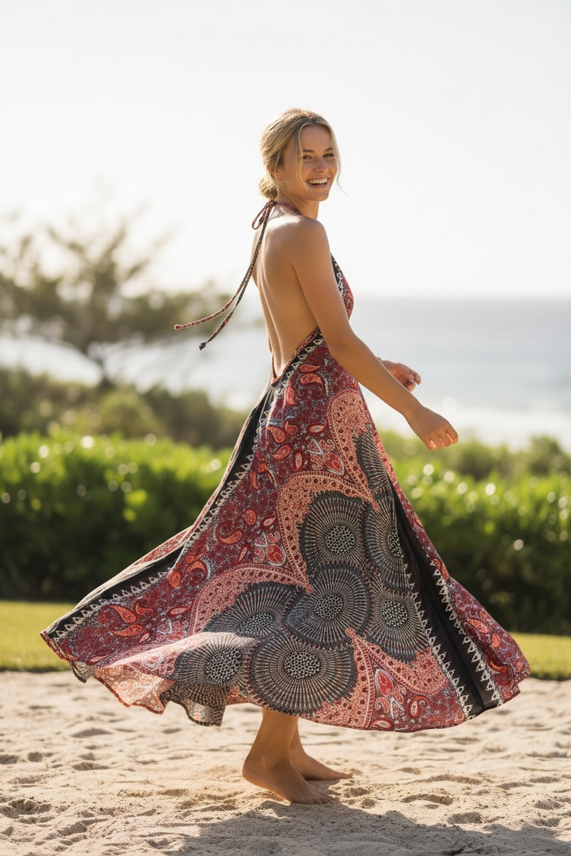 Sunset Mosaic Maxi Dress