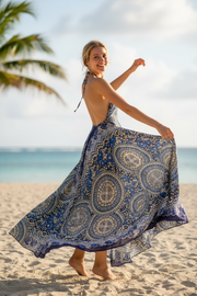 Indigo Mandala Maxi Dress