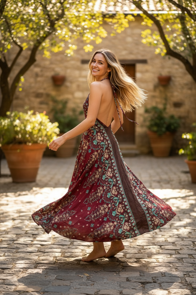 Tuscan Bloom Maxi Dress