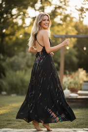 Black Shibori Maxi Dress