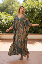 Earthy Ember Tie-Dye Kaftan