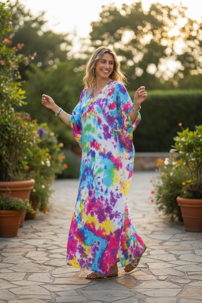 Color Splash Kaftan Dress