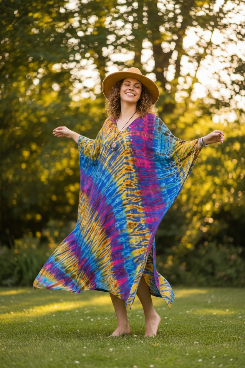 Golden Horizon Waves Kaftan