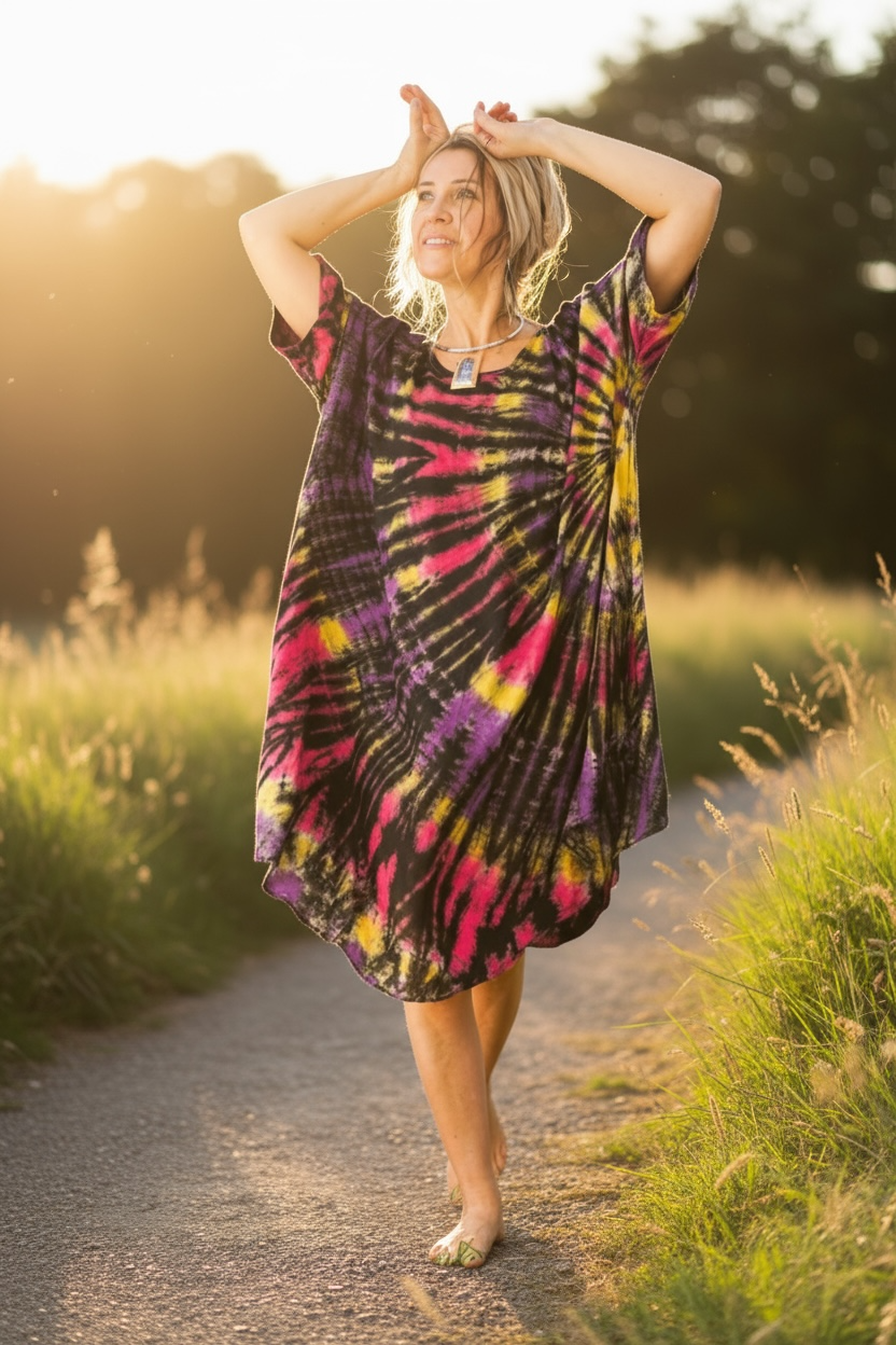 Electric Sunset Iced Dye Dress