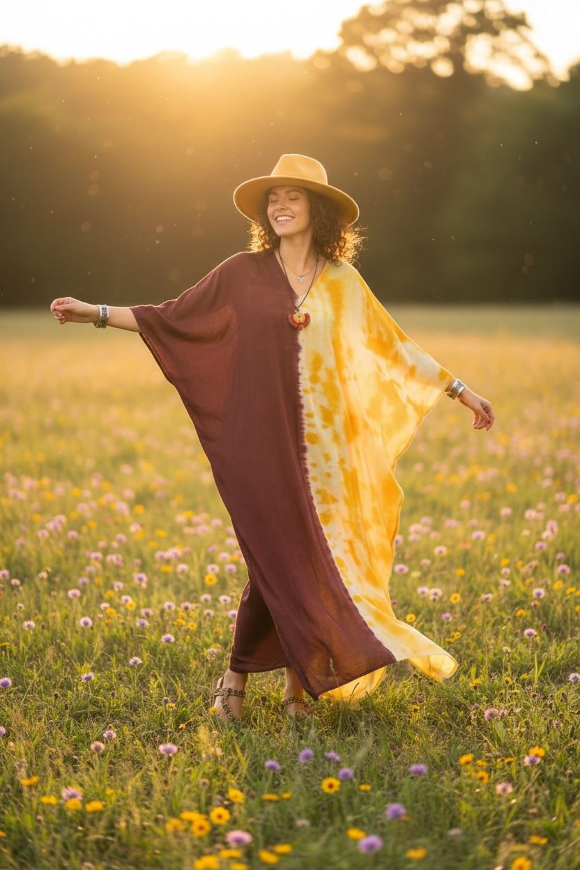 Golden Earth Split Kaftan