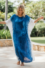 Indigo Shore Shibori Waves Kaftan