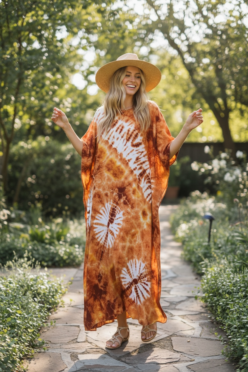 Golden Earth Waves Kaftan