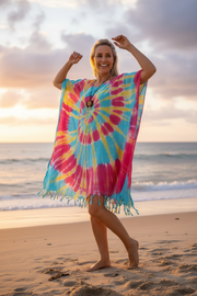 Sunset Splash Fringed Kaftan